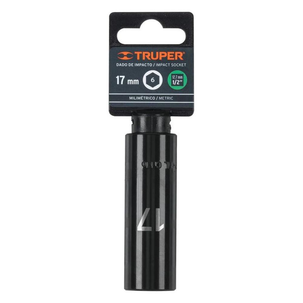Dado largo cuadro 12 de impacto 6 puntas de 17 mm Truper - 12429