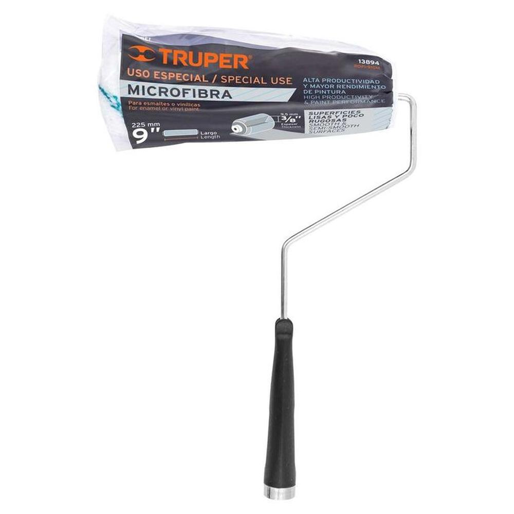 Rodillo para pintar 9 x 38 microfibra sup poco rugosas Truper 13894