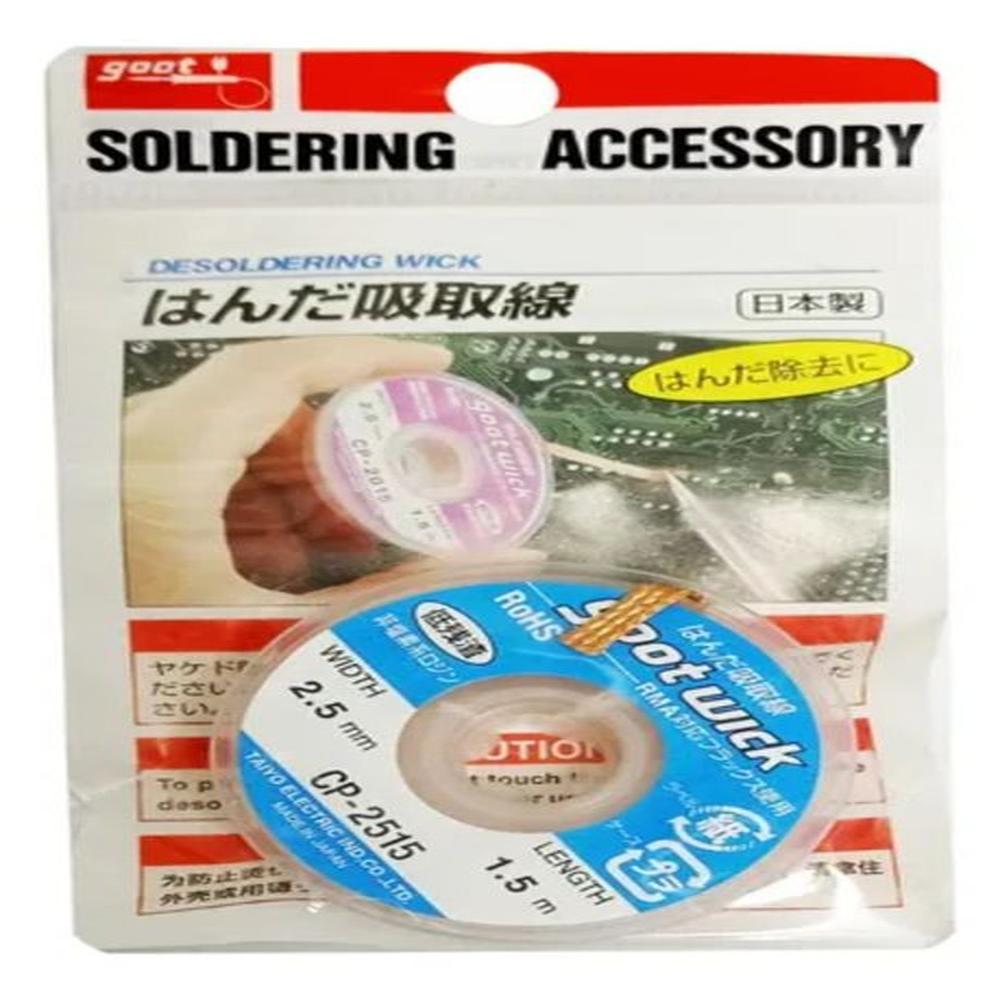 Malla Desoldadora Goot 25 Mm X 15 M CP-2515 Incoloro