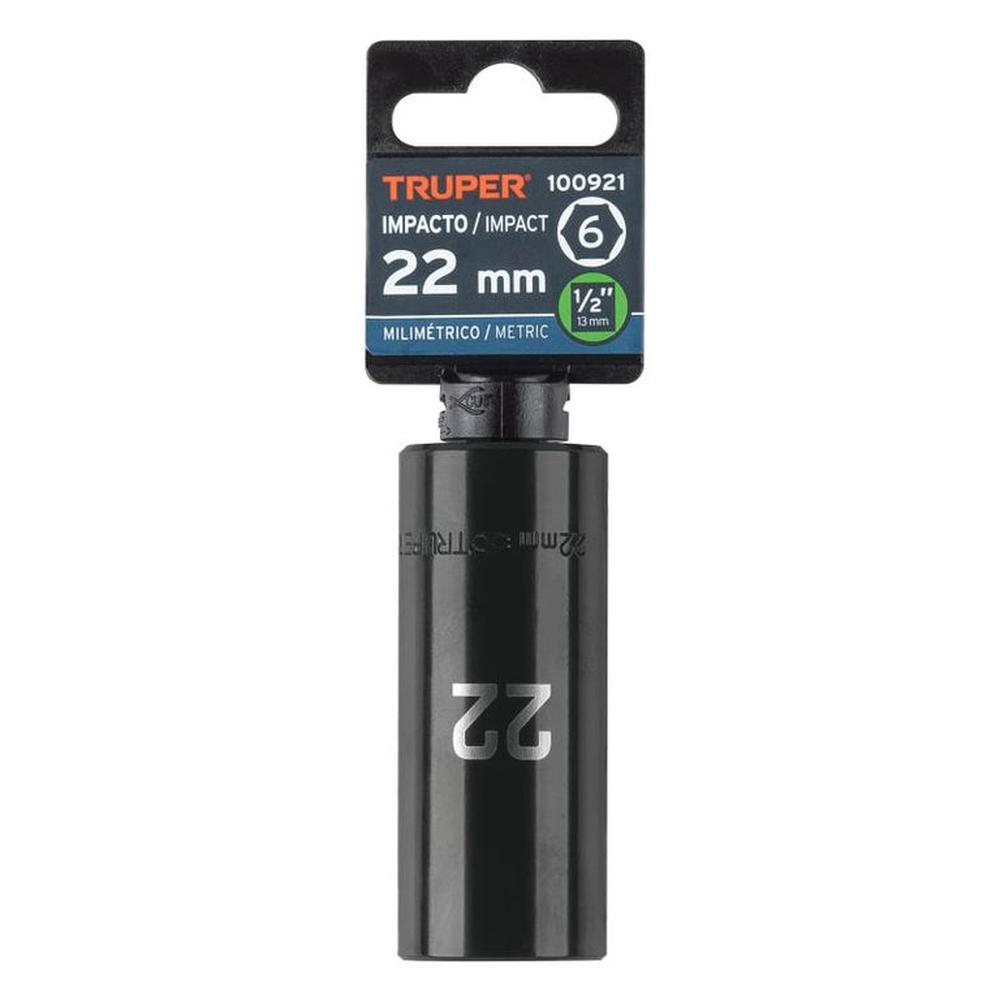 Dado largo impacto de 22 mm 6 puntas cuadro 12 Truper - 100921