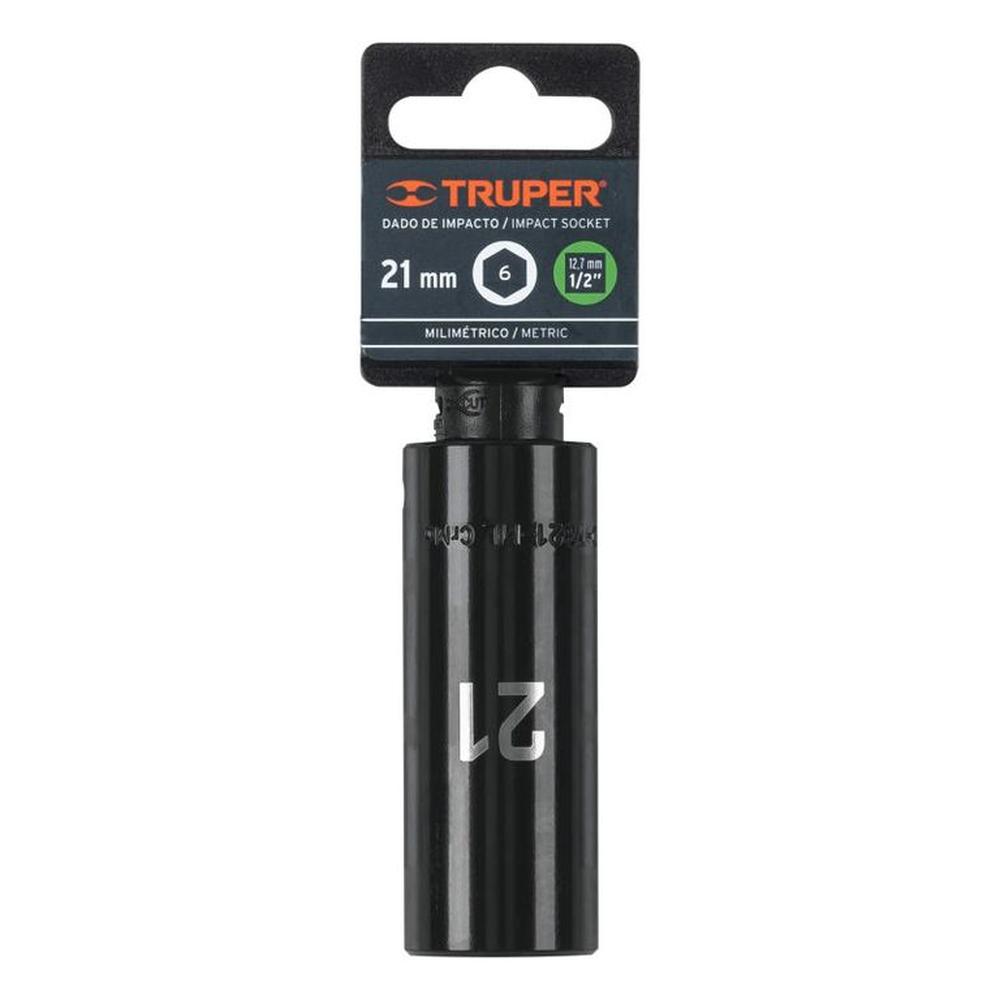 Dado tubular hexagonal encastre 12 de impacto de 21 mm Truper - 12433