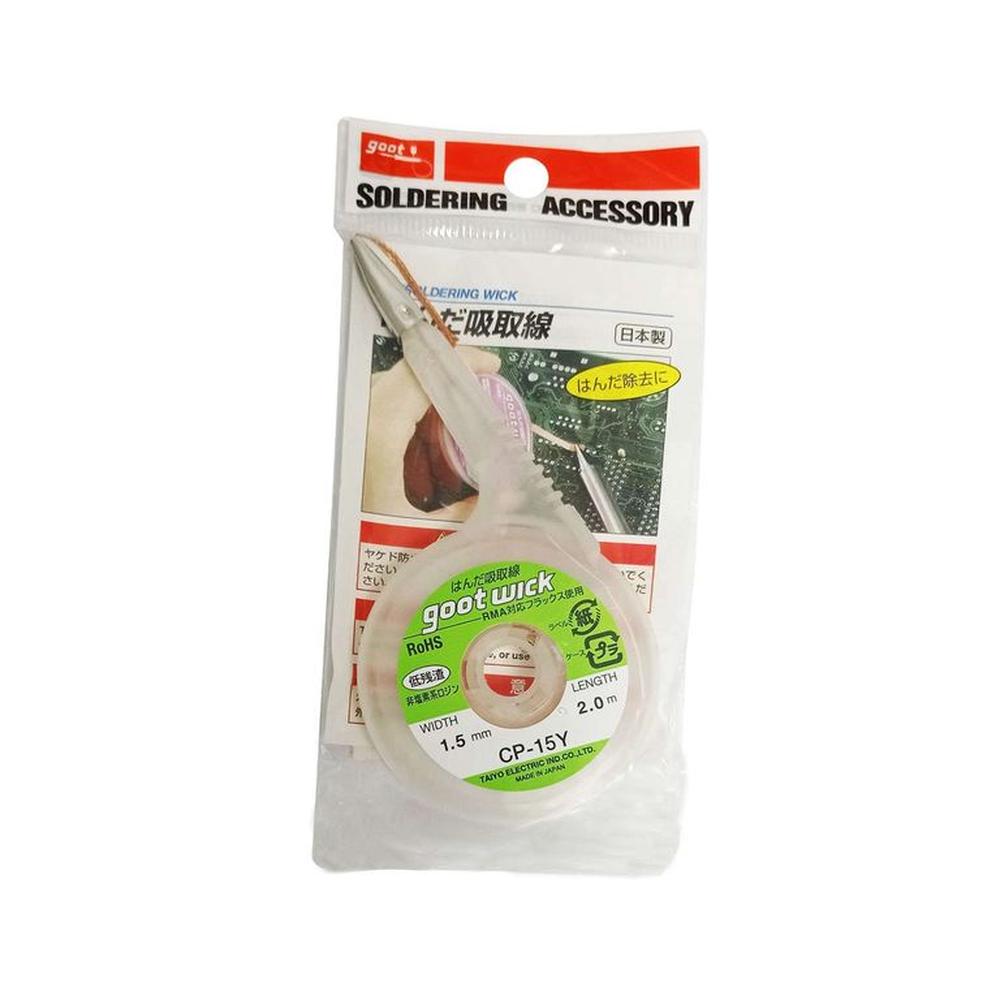 Malla Para Desoldar Goot 15mm X 2m punta De Metal CP-15Y Incoloro