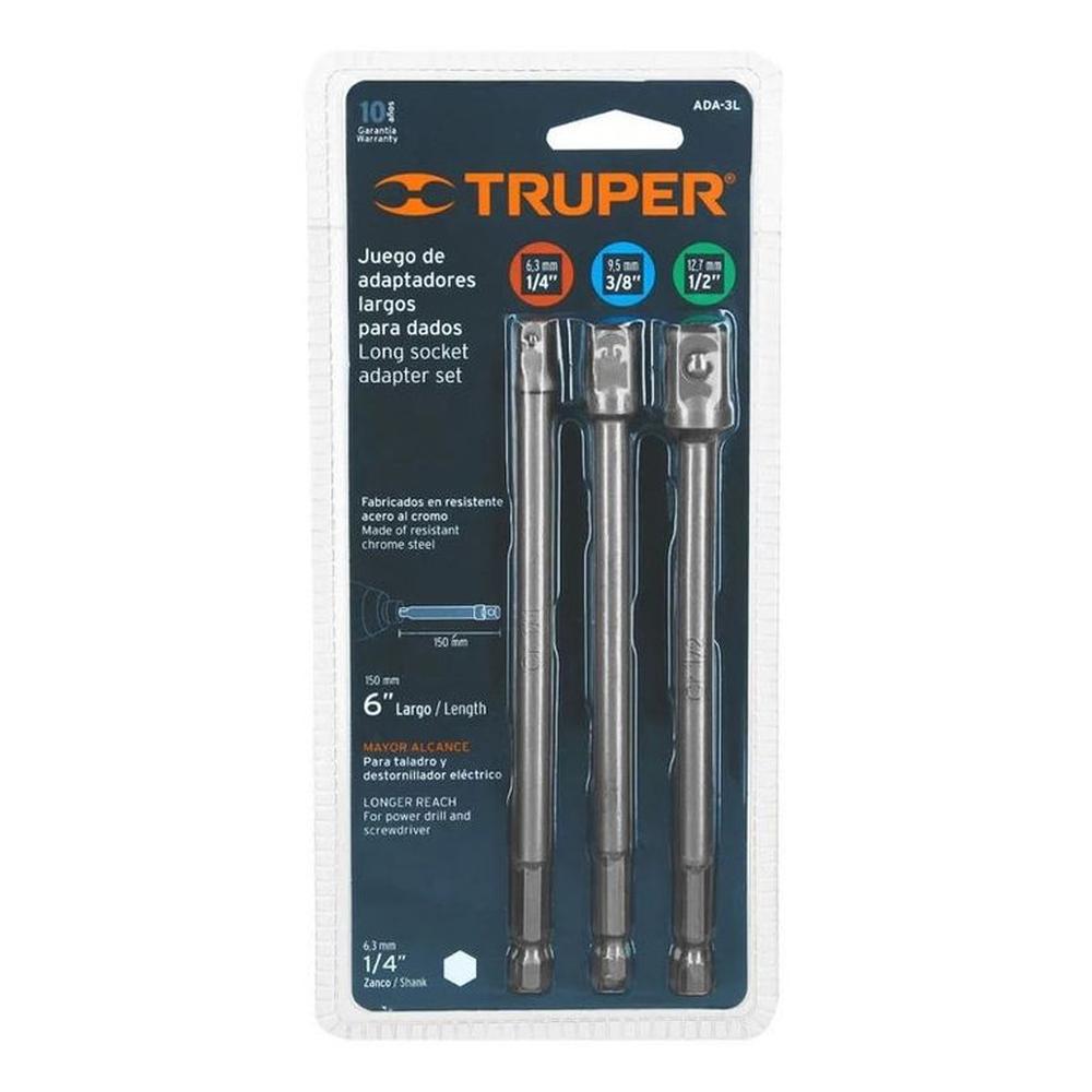 Juego De Adaptadores Largos Para Dados 14 38 12 Truper