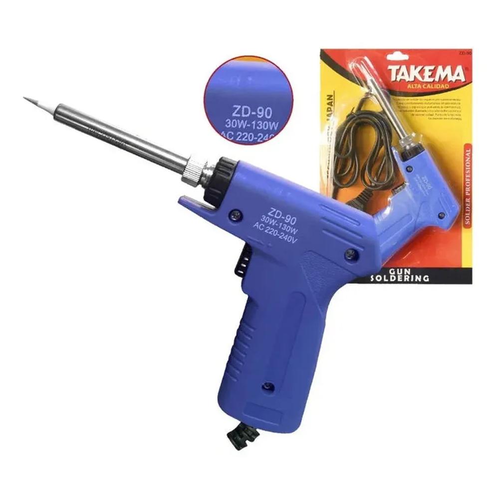 Pistola De Soldar Takema Punta Fina De 30w-130w Amarillo