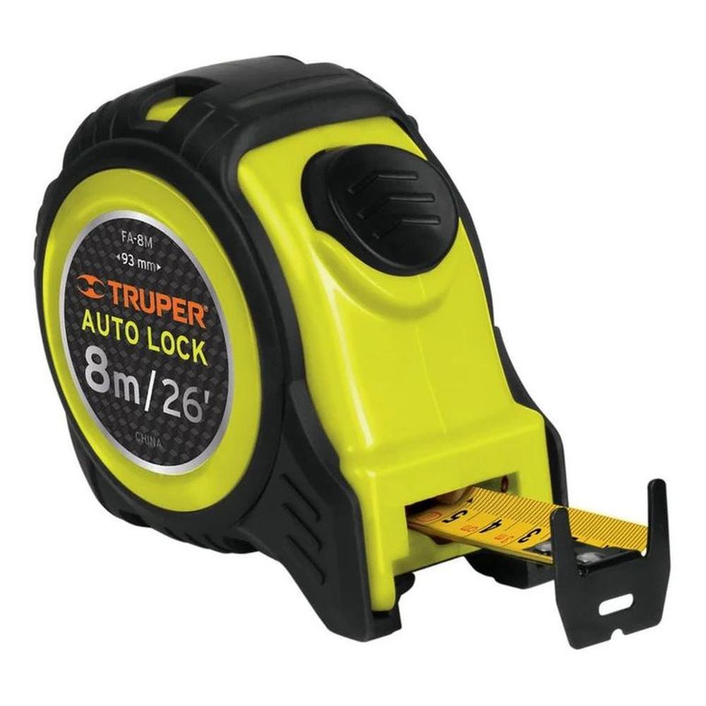 Wincha Auto-lock Contra Impactos 8 M Cinta 25 Mm Truper - FA-8M