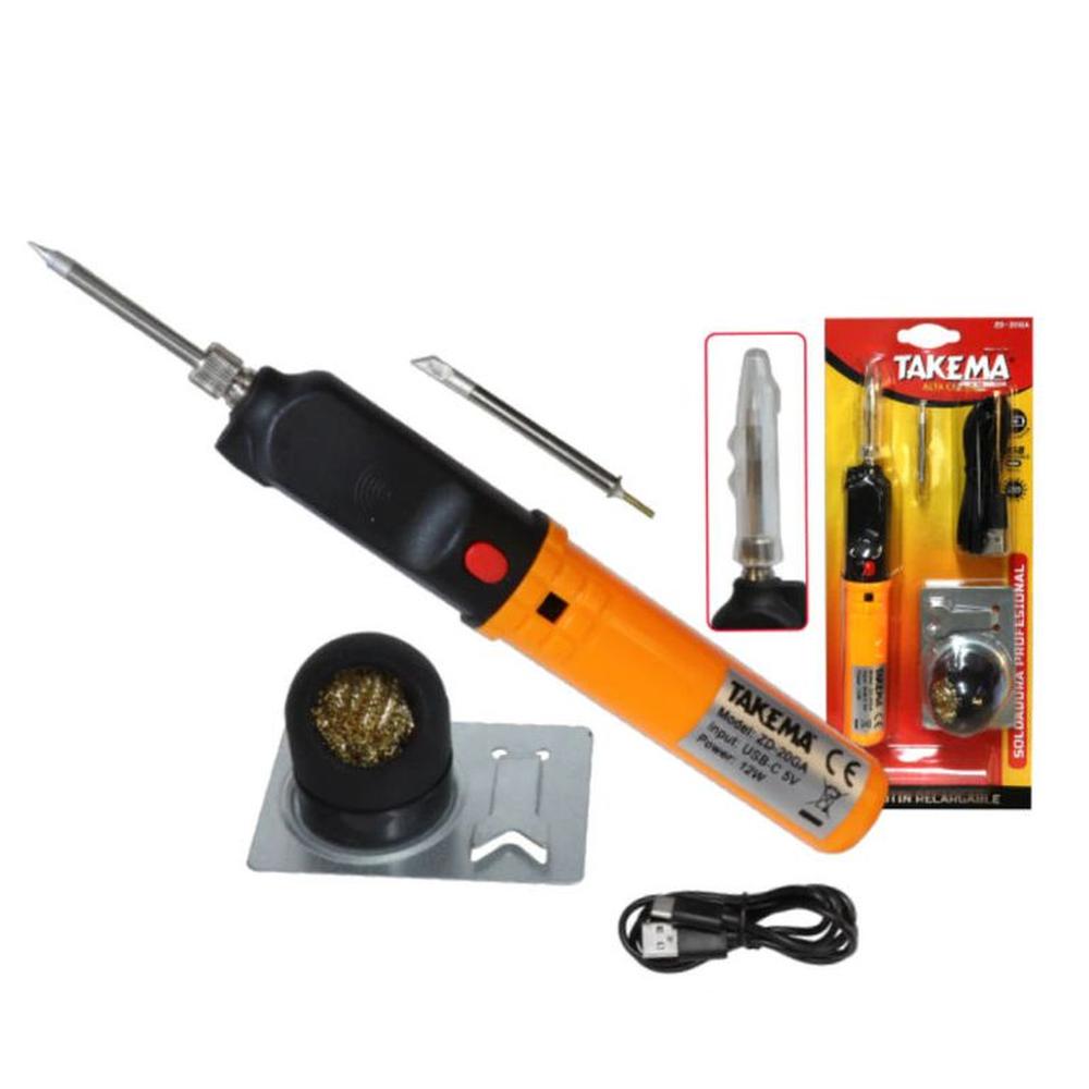 Cautin Recargable Tipo C 12W TAKEMA ZD-20GA Naranja