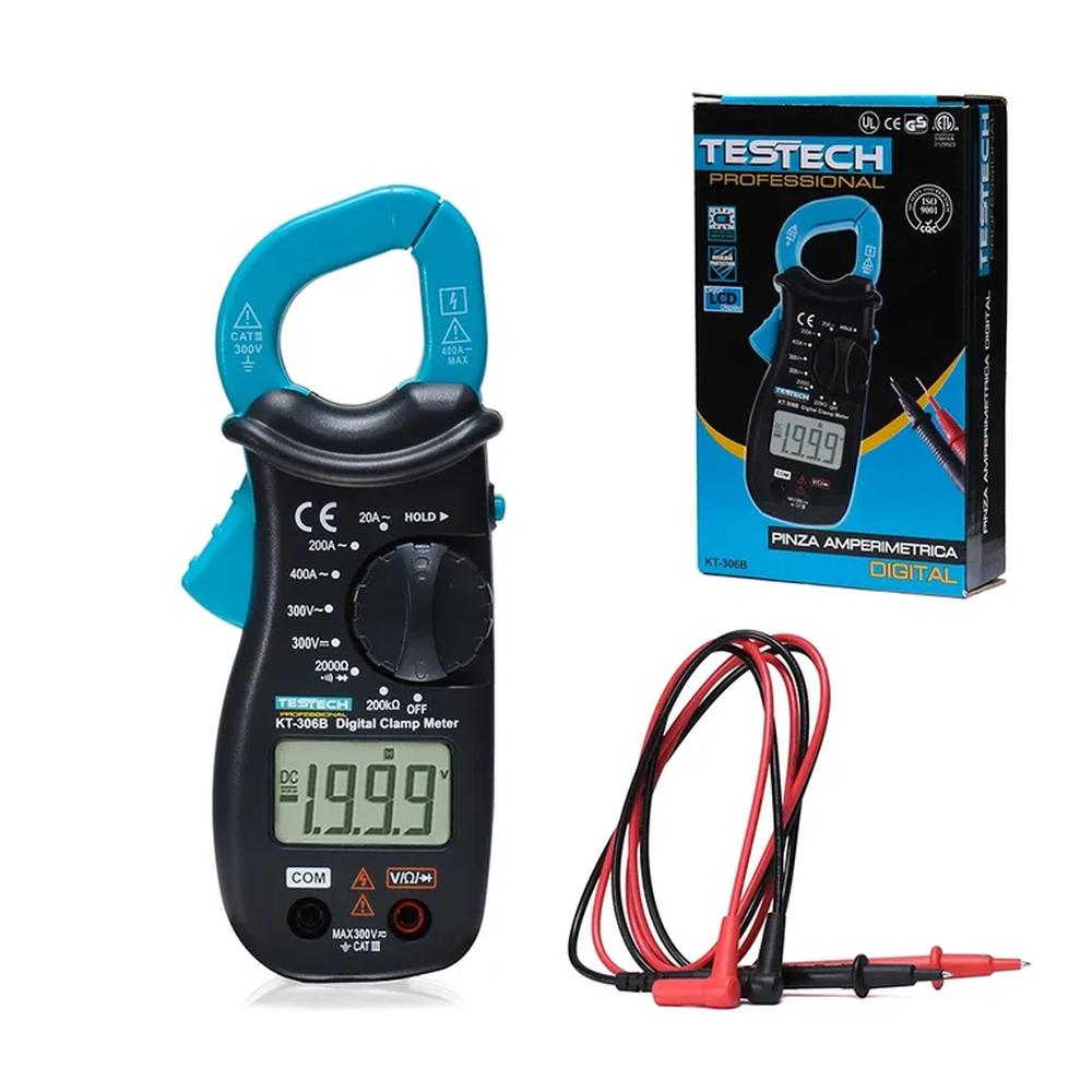 Mini Pinza Amperimetrica Testech Kt-306 600v Ac 20-400a
