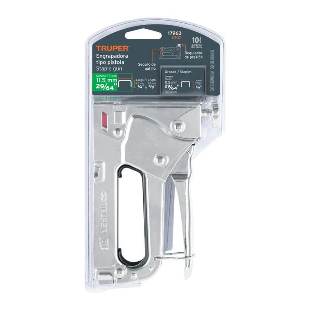 Engrapadora tipo pistola para ¼516 38 con 200 grapas ET-21 Truper - 17963