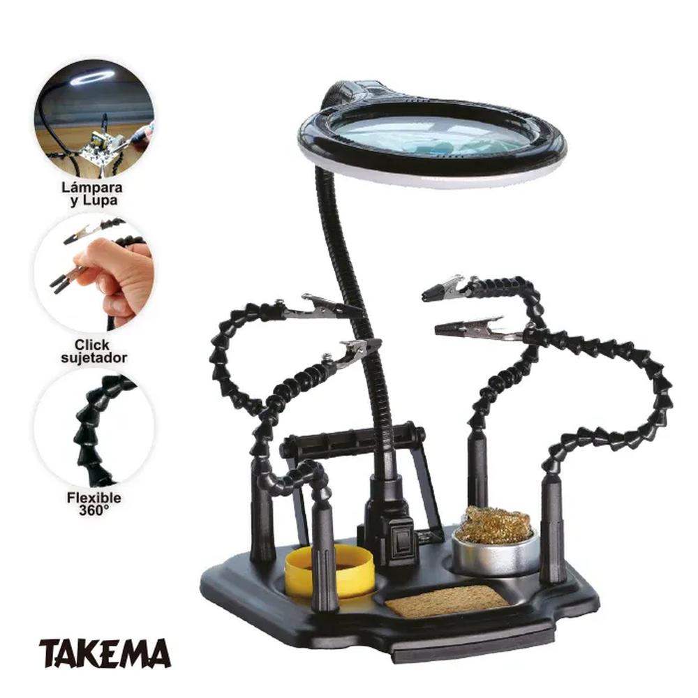 SOPORTE PARA SOLDAR LUPA LUZ LED CONFECCION USB - ZD-11M-2 Gris
