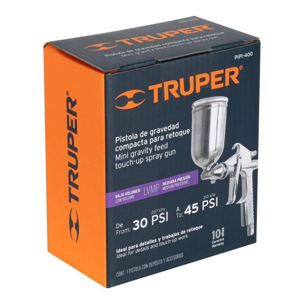 Pistola compacta pretoque LVMP vaso alum 05 mm Truper - 11098 Gris