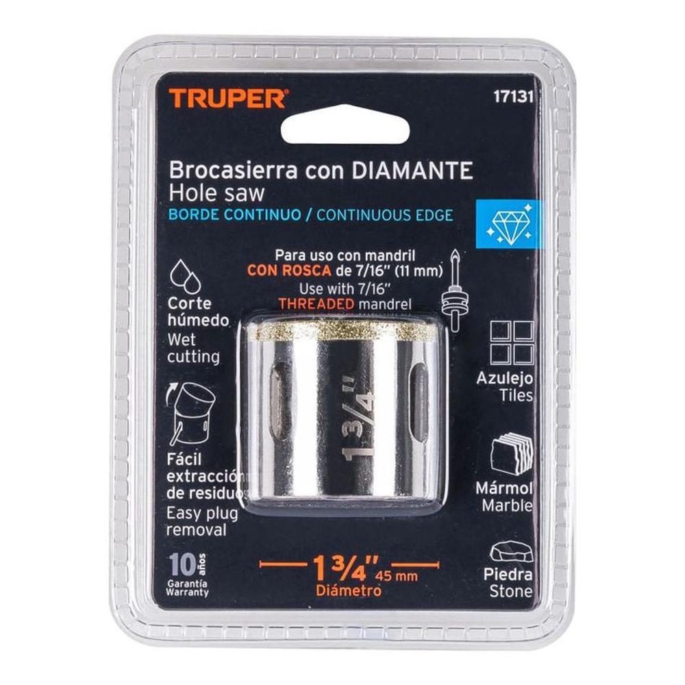 Brocasierra con diamante 1-34 borde continuo Truper - 17131 Gris ...