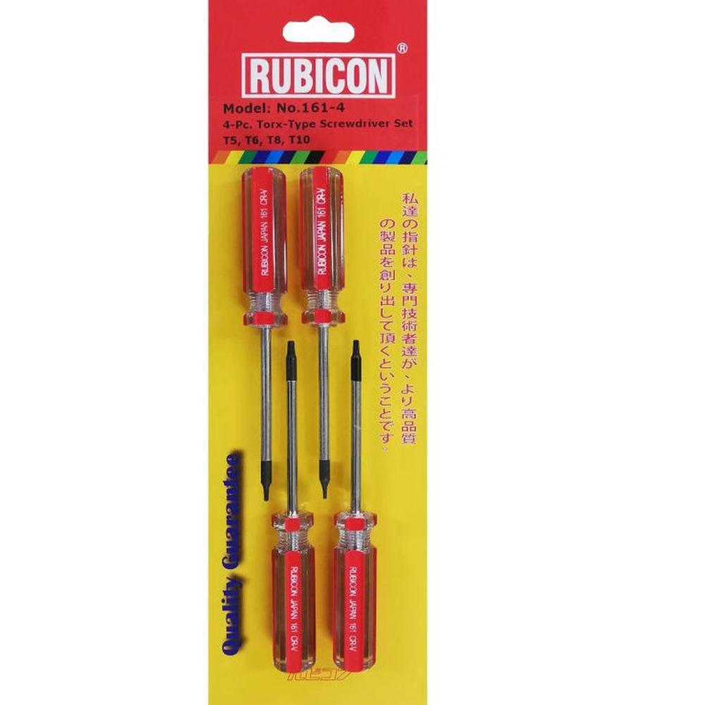 JUEGO 4PZA T5-6-8-10H 161 DESARMADOR TORX CON HUECO RUBICON jgox4pza - 105432