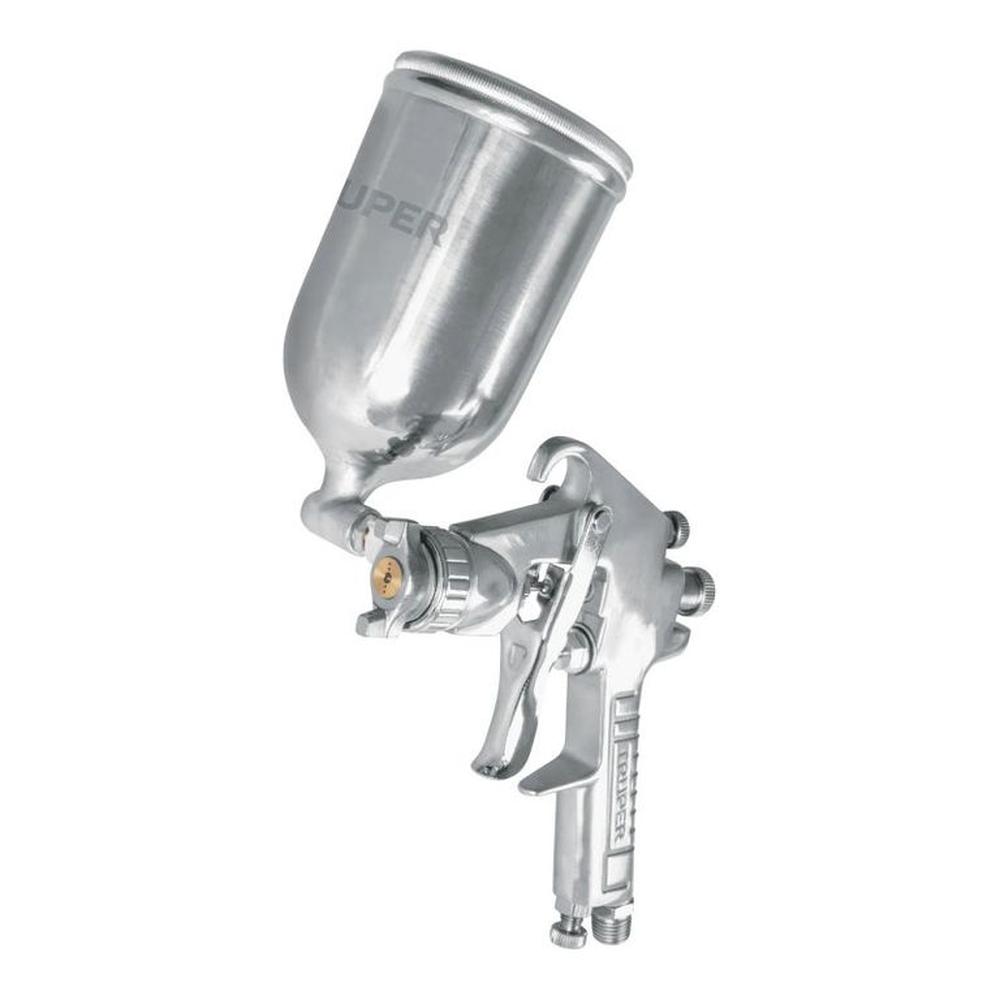 Pistola para pintar gravedad LVMP vaso aluminio 14 mm Truper - 11095 gris