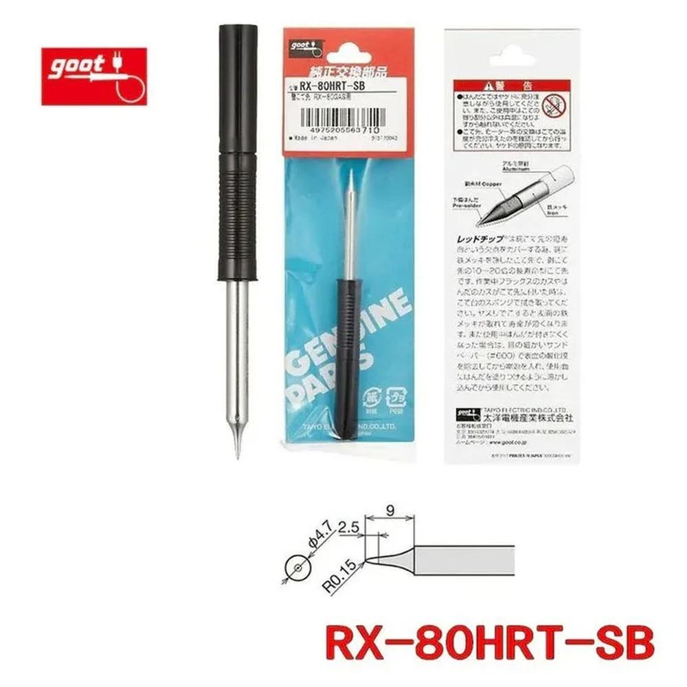 Punta Fina Para Estación Goot Modelo Rx-80 Hrt- Sb Gris