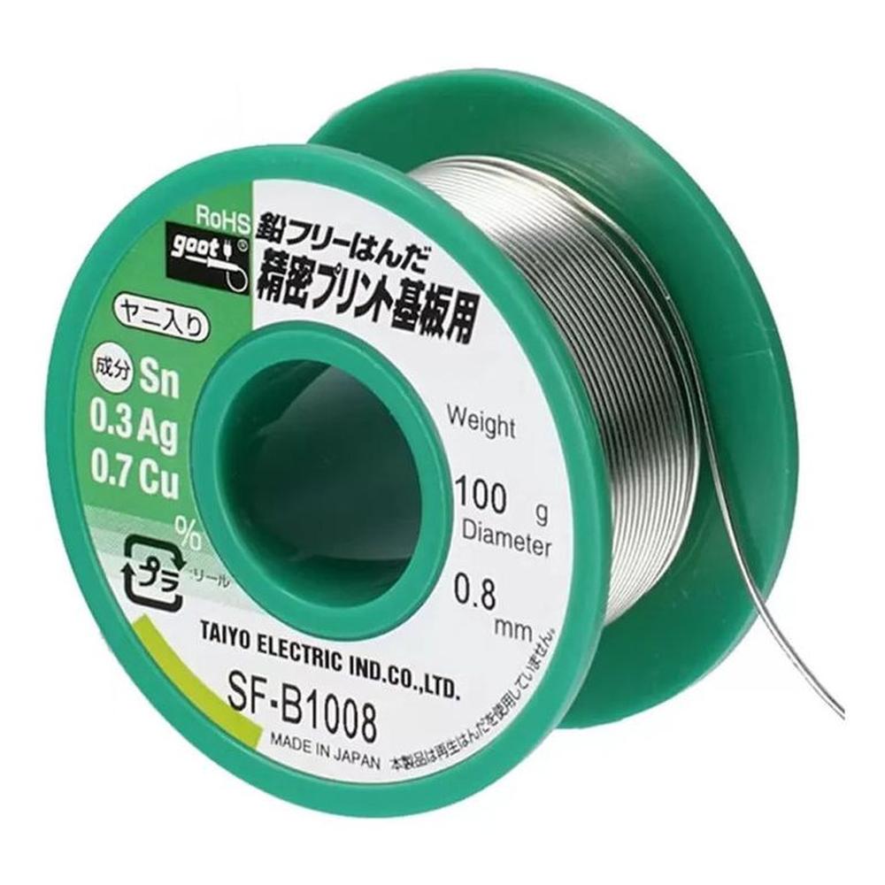 Rollo de Estaño Sin Plomo Sn Ag Cu 08mm Para Equipos Alta Precisión SF-B1008 Gris