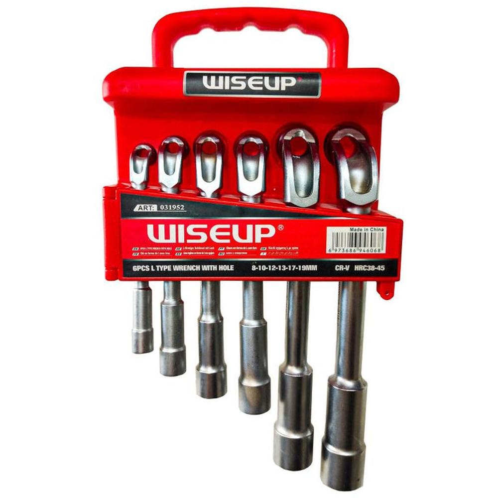 Juego de 9 pcs Llaves para Dado Hexagonal tipo L con Agujero WISEUP HRC38-45