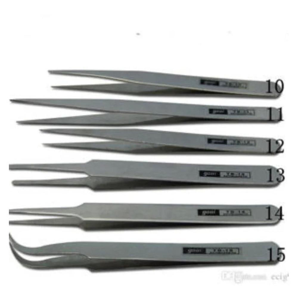 Pinzas Antiestáticas Acero Inox 8pzs Ts-10 - Ts-17 Goot