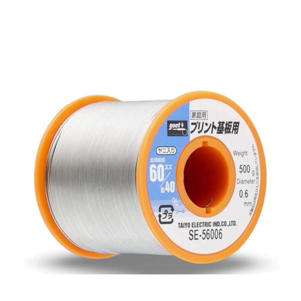 Rollo de Estaño 6040 de 06mm peso 500gr Goot SE-56006 Gris