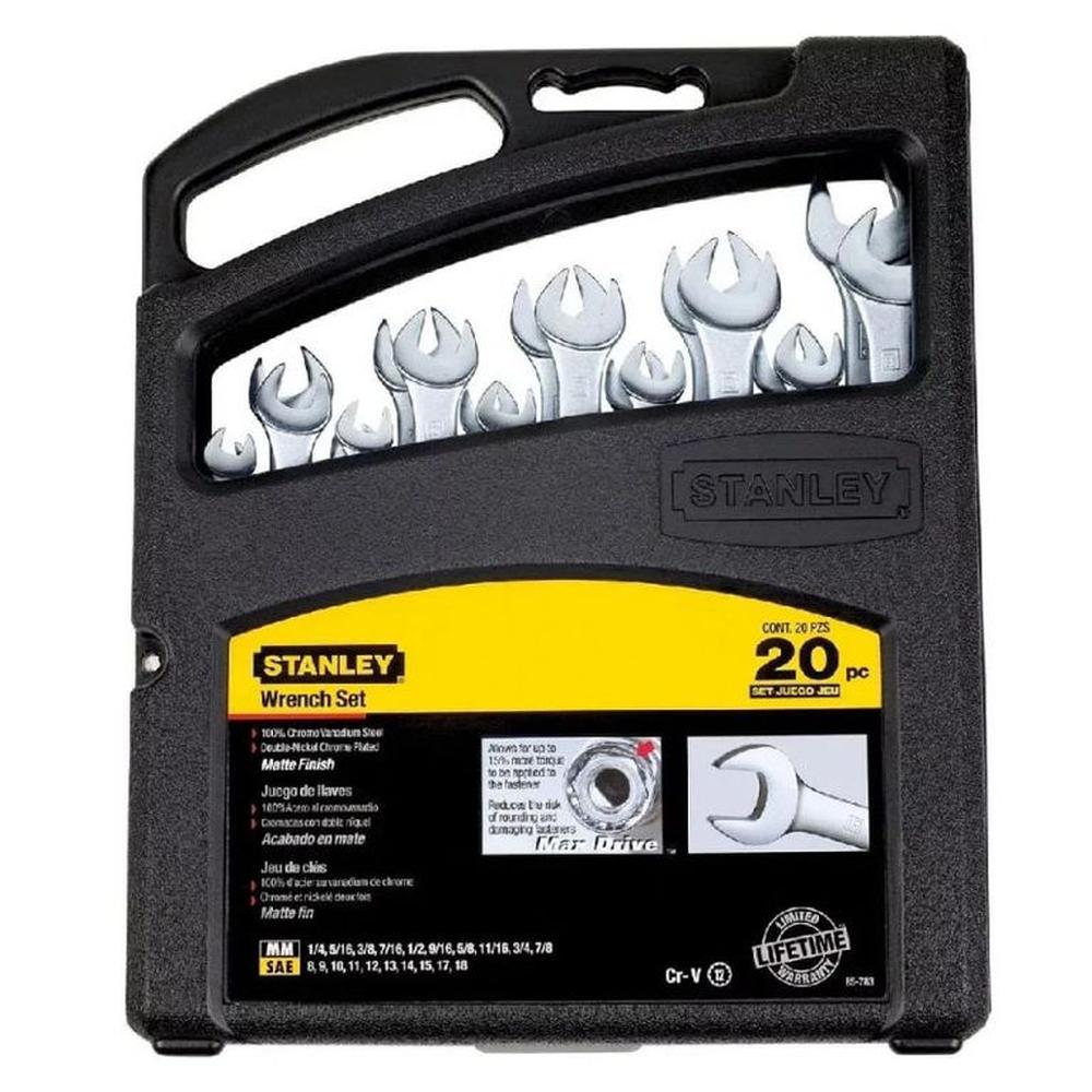 Juego de 20 Llaves Combinadas MétricasPulgadas - 85-783