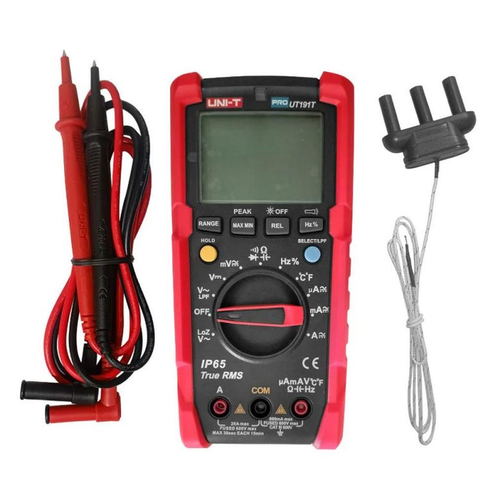 Multímetro Digital True RMS IP65 con Temperatura UNIT UT-191T