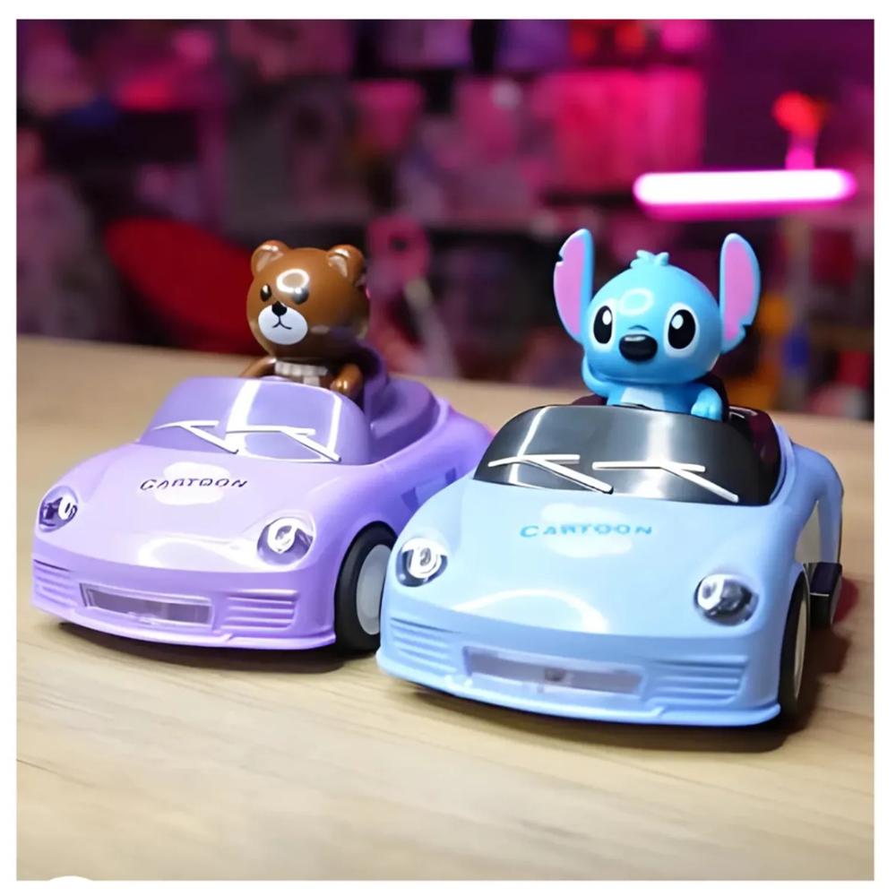 Carritos chocones Stitch y Osito Inlcuye 2 Controles Remoto Morado