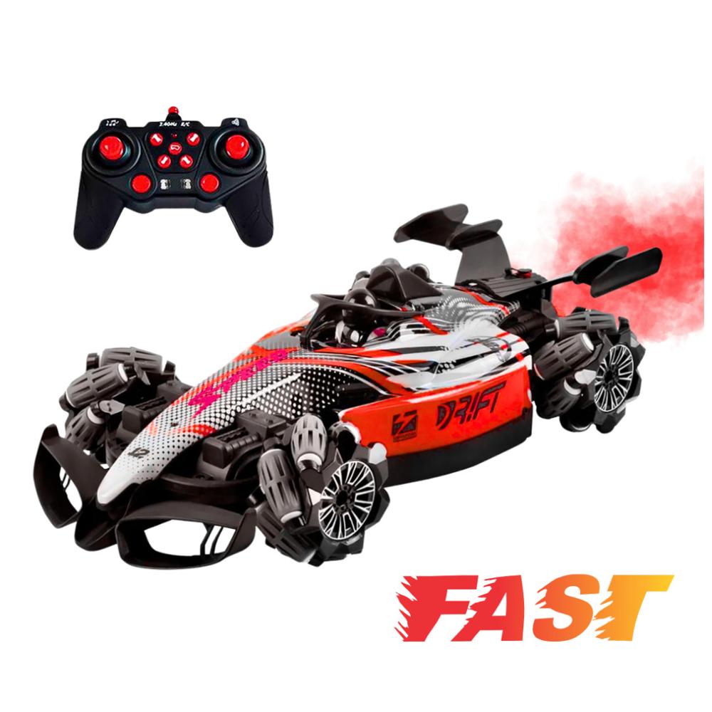 Racing Car control remoto para Niños Humo + Luces + Musical Rojo
