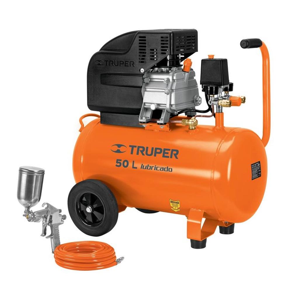 Combo compresora 50L manguera y pistola para pintar Truper 101744