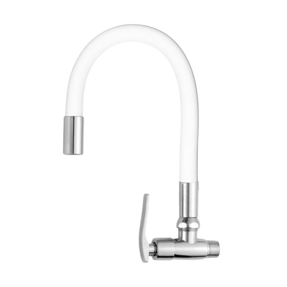 Llave de lavadero pared pico de ganso blanco C&A 126255 126255