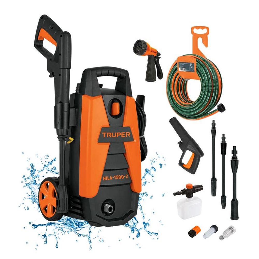 Hidrolavadora 1500 psi + manguera 10m + pistola Truper 102095-16050-18482-100173