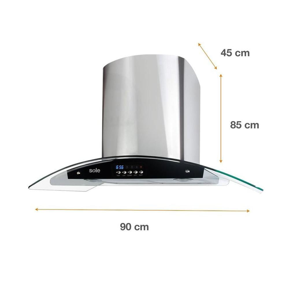 Campana Decorativa 90 Cm Acero Inoxidable Sole TURE63CO VENUS