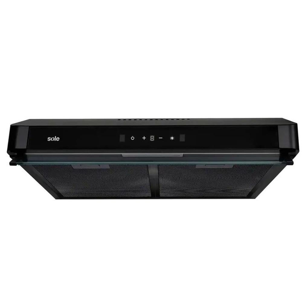 Campana Gaia 60 cm 3 niveles de absorción negro Sole TURE101CO