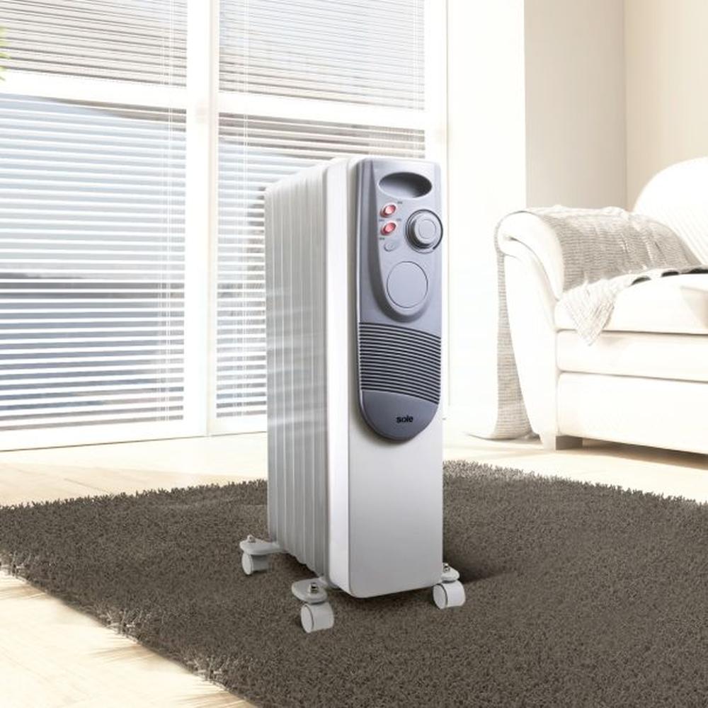 Estufa de Aceite Eléctrica 7 celdas 1500W Blanco Sole SOLE1500