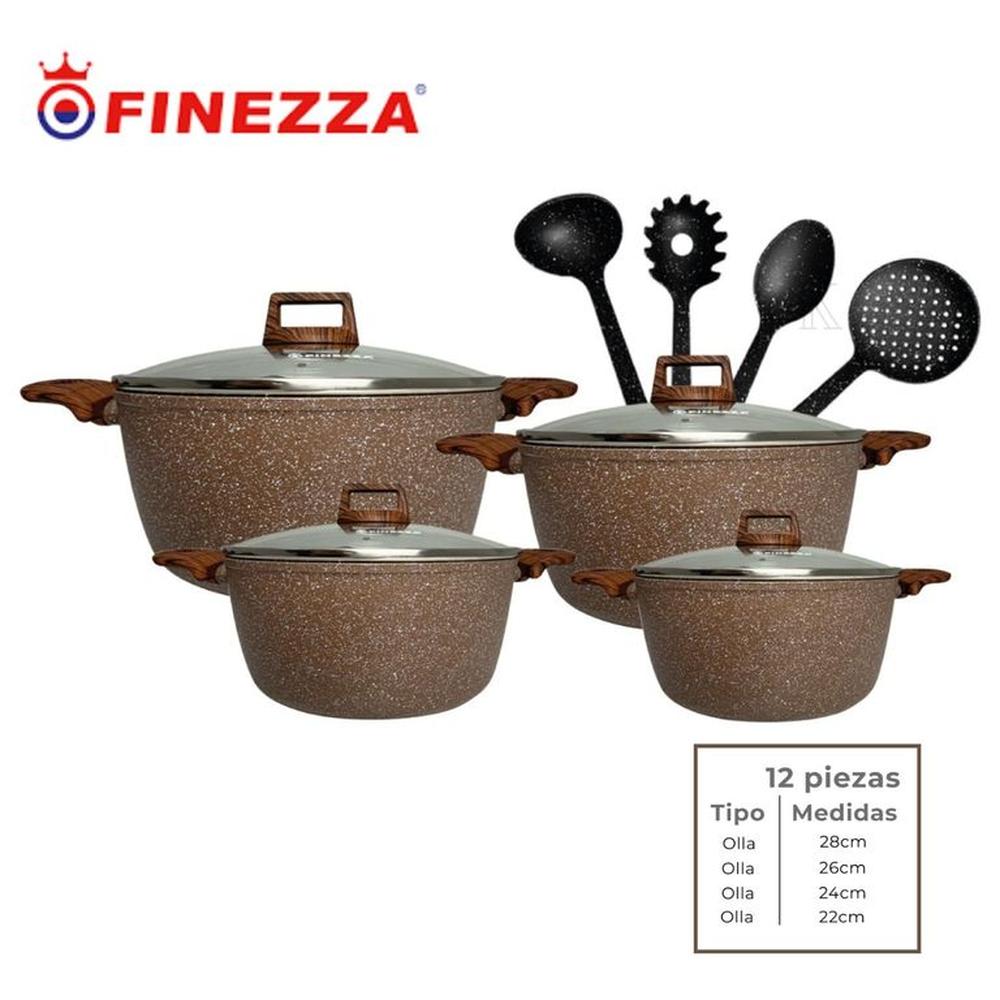 JUEGO DE OLLAS DE 12 PIEZAS FINEZZA EN ULTRAGRANITO