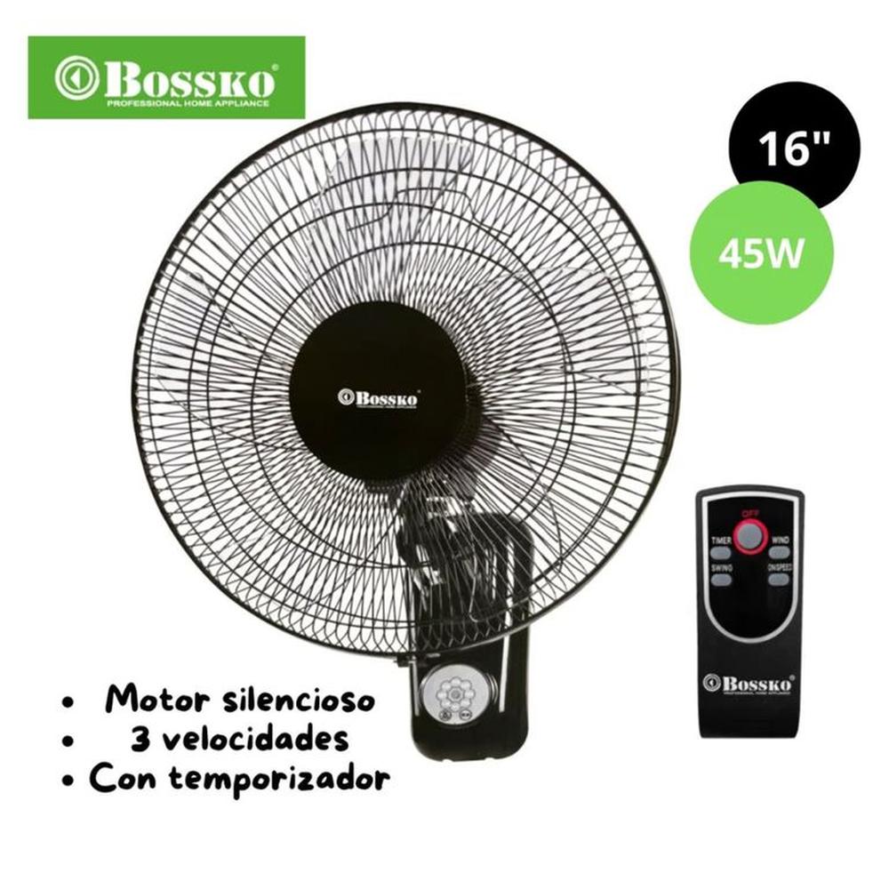 Ventilador de Pared Bossko con Control Remoto