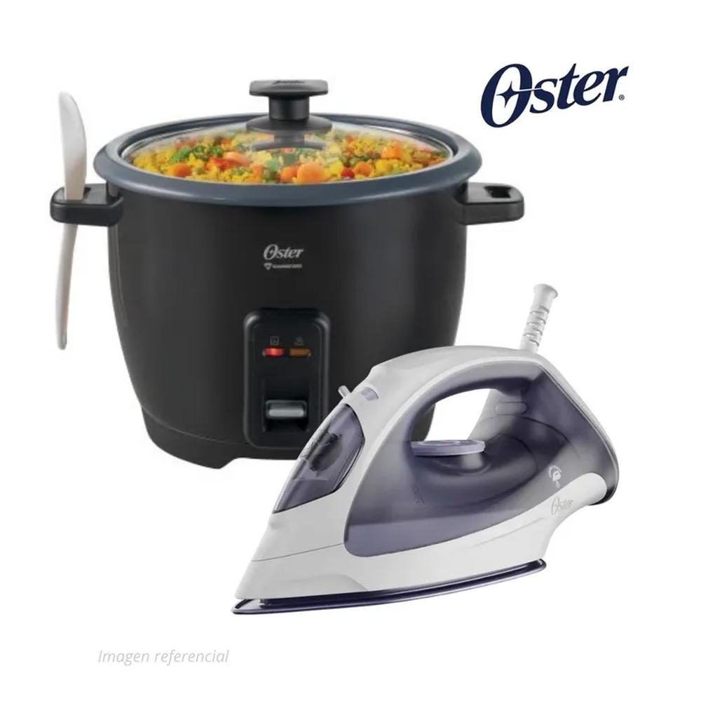 COMBO OSTER Olla Arrocera 1.8 Litros + Plancha Liviana a Vapor