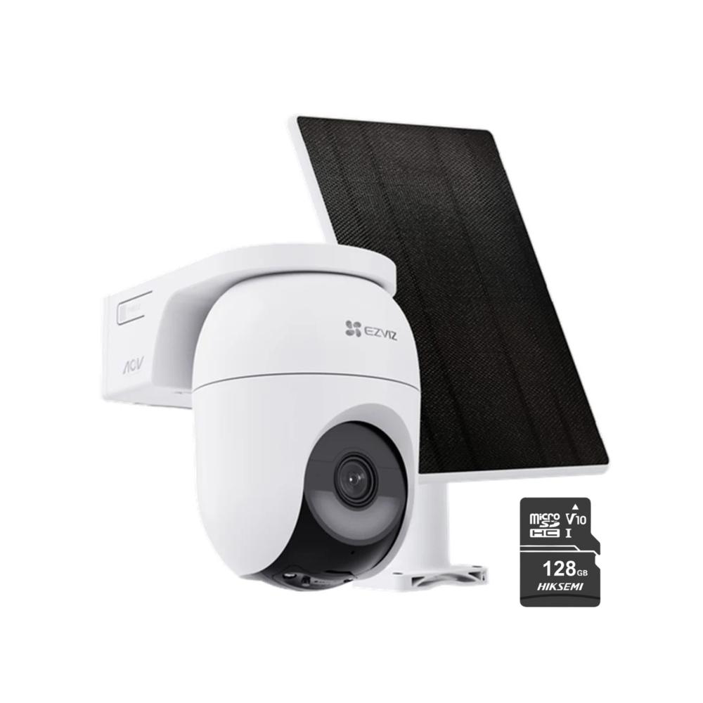 Cámara de seguridad Ezviz CB8 LITE 4MP + Micro SD 128GB Audio Doble vía Batería Panel Solar