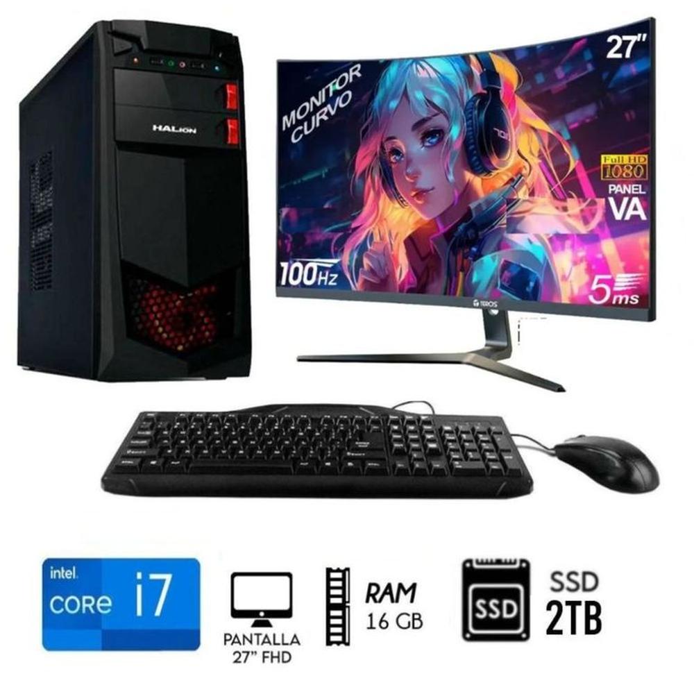 Computadora PC CORE i7 3.2Ghz Ram 16GB Disco SSD 2TB Monitor 27 FULL HD