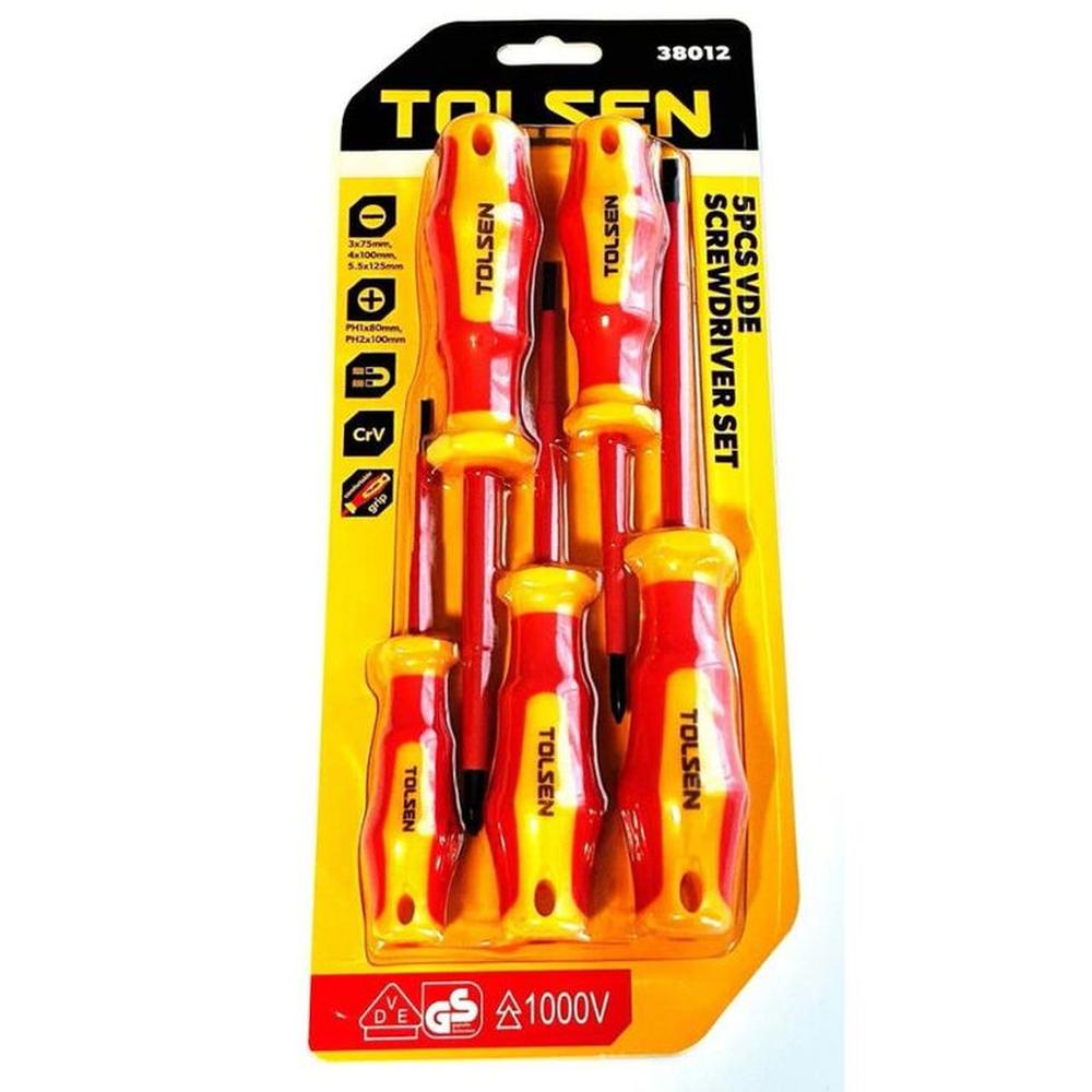 Juego de Destornilladores VDE de 5 piezas Tolsen - 38012