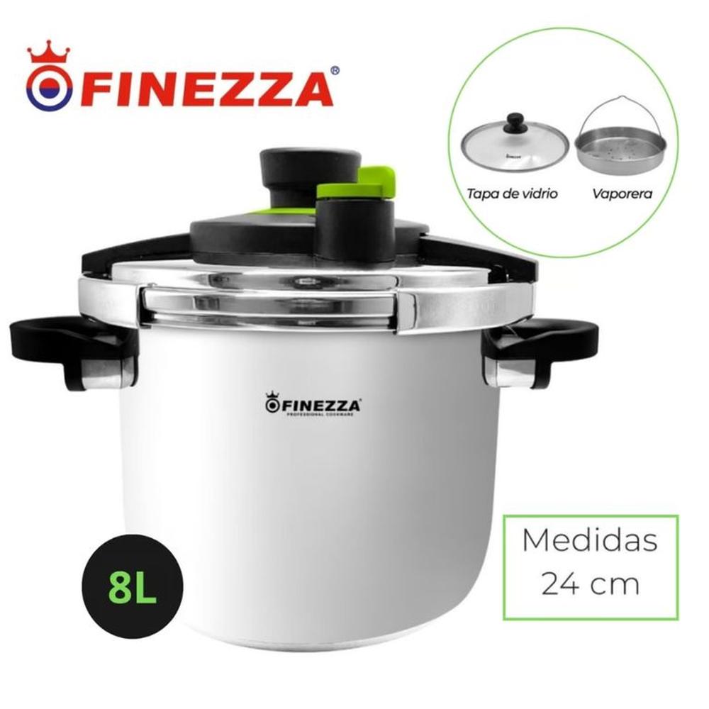 OLLA A PRESIÓN FINEZZA  8 LITROS EN ACERO INOXIDABLE