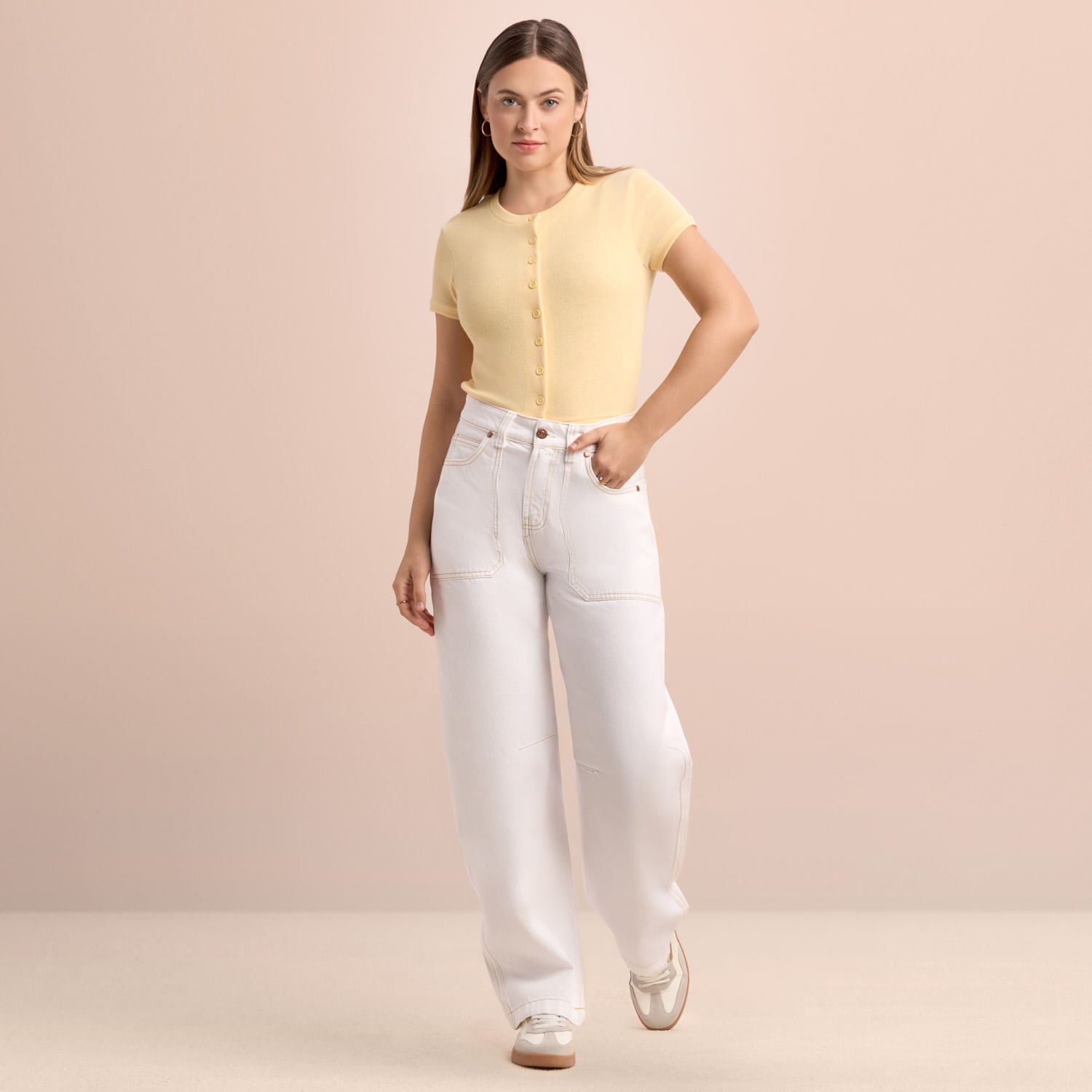 Jean Mujer Amc White Ty