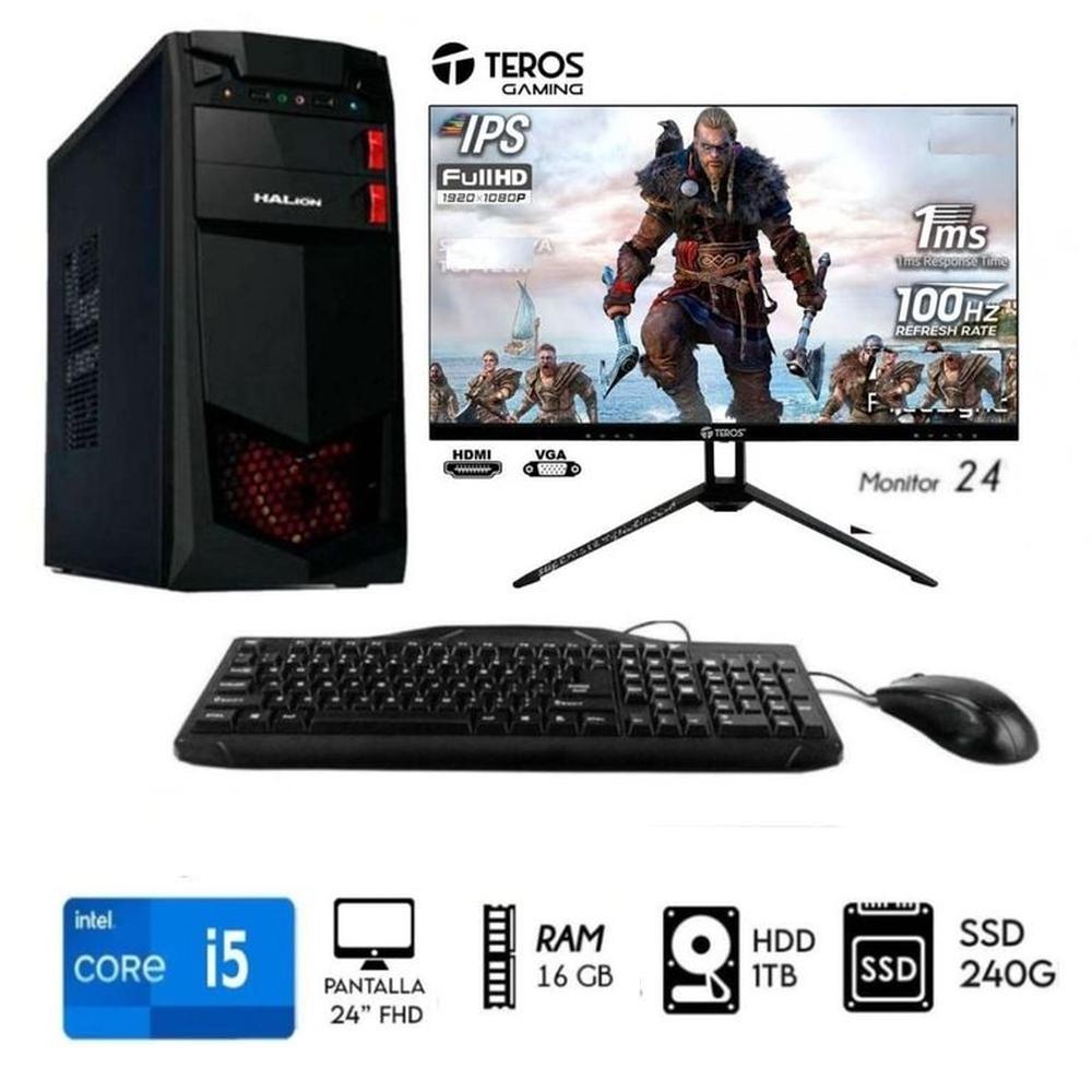 Computadora Pc Intel Core I5 3.2 Ghz Ram 16Gb Disco  HDD 1TB  SSD 240GB MONITOR 24