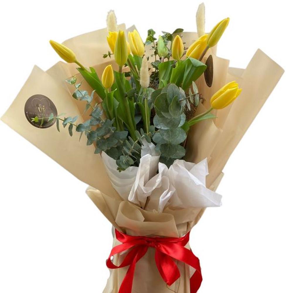 Ramo Elena - Flores Amarillas - Tulipanes Amarillas- ramo de flores