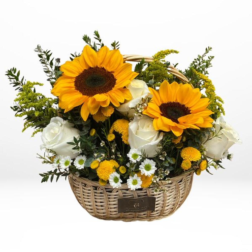 Canasta Samira  Girasoles - Flores amarillas