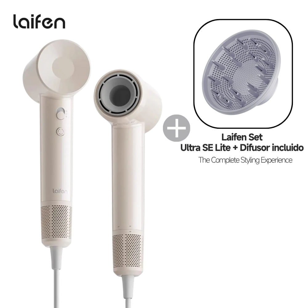 Secadora de Cabello Laifen Ultra SE Lite Beige + Boquilla Difusora Gris