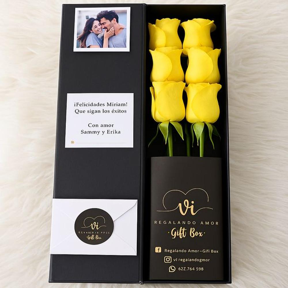 Box Luxury rosas Amarillas - Arreglo Floral - Ramo de Flores