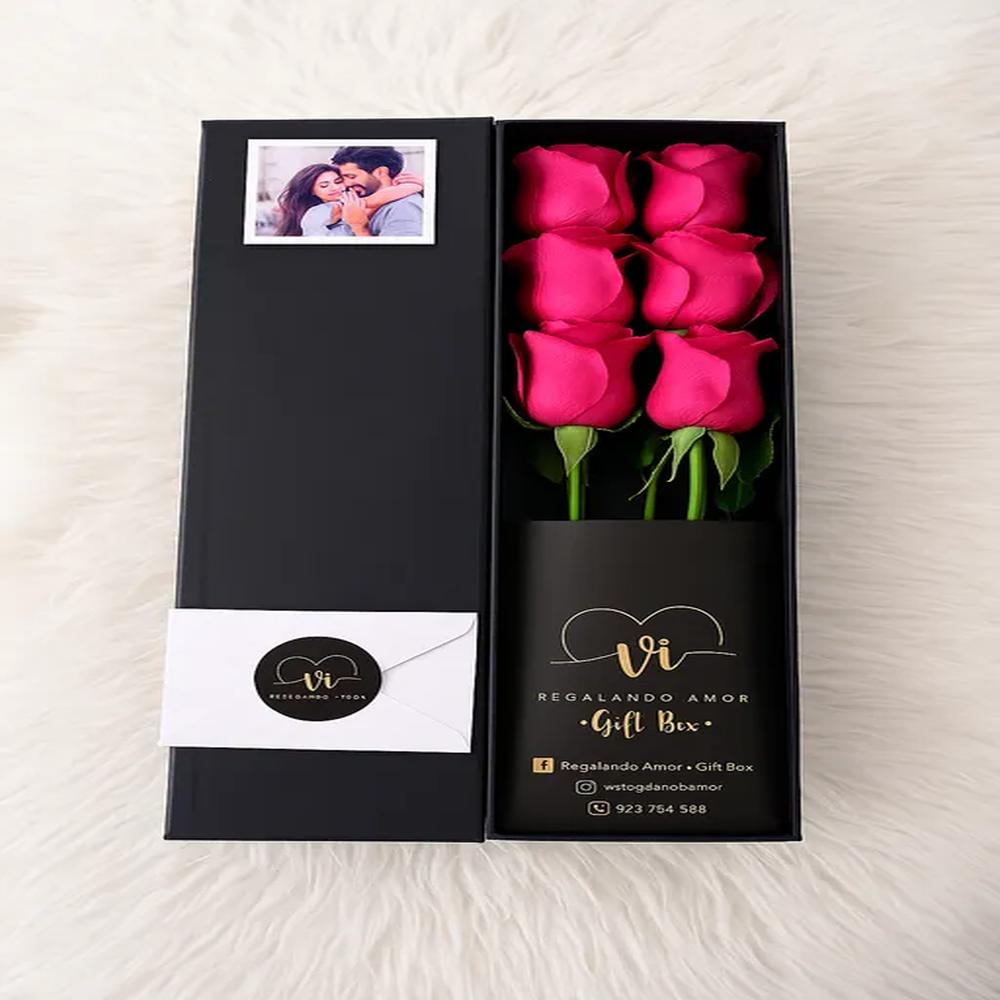 Box Luxury rosas Fucsia - Arreglo Floral - Ramo de Flores