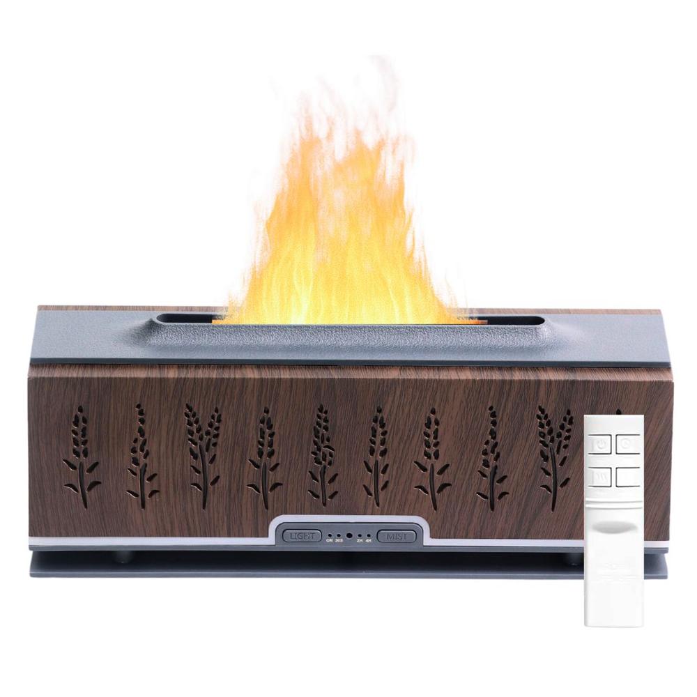 Difusor Ultrasónico 200?ml con Luz Tipo Llama Temporizador y Control YX-1600 Marrón