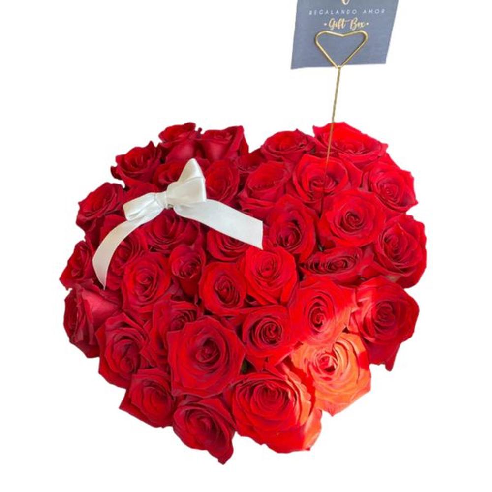 Heart Box - Caja Rosas Rojas en forma corazón- flores