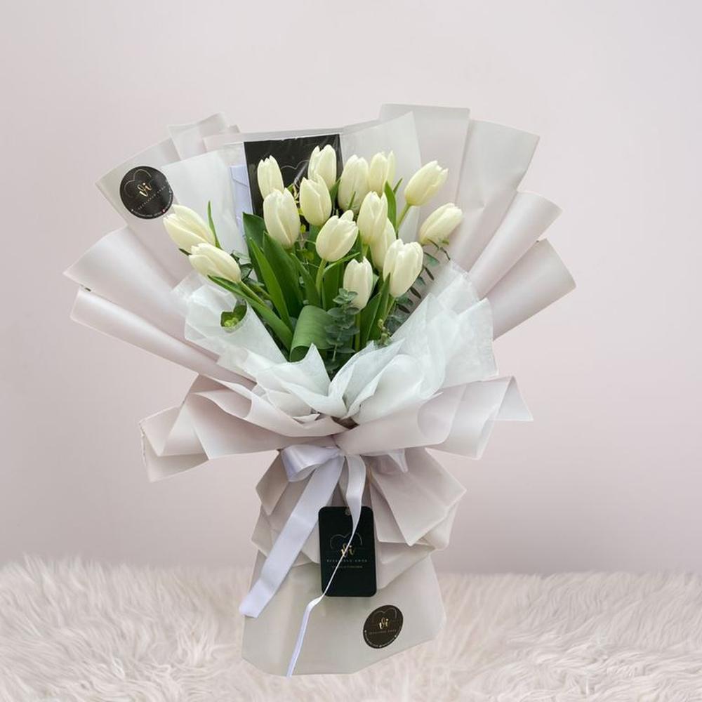 Ramo Giogia - 15 tulipanes Blancos - Ramo de flores