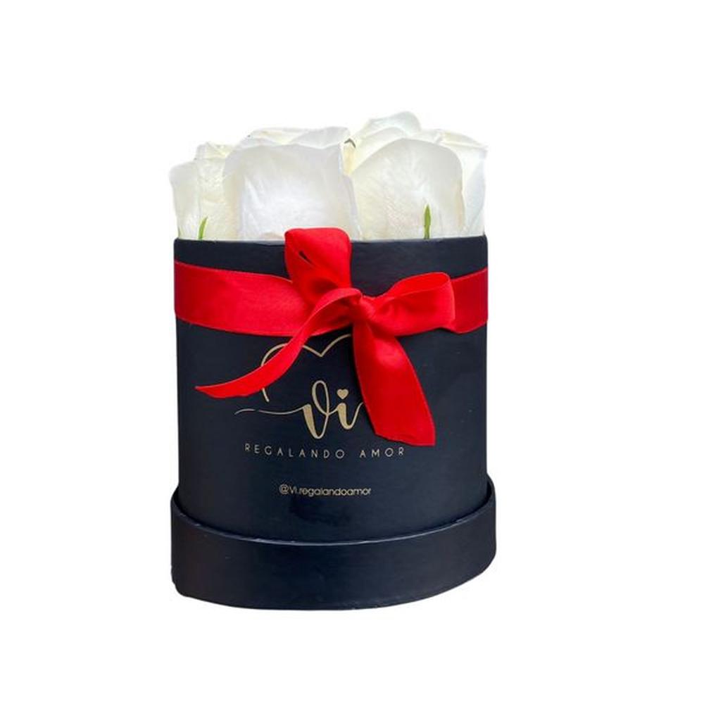 Box Clásico de rosas blancas- box floral